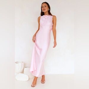 Rosalie Satin Maxi Dress Pink